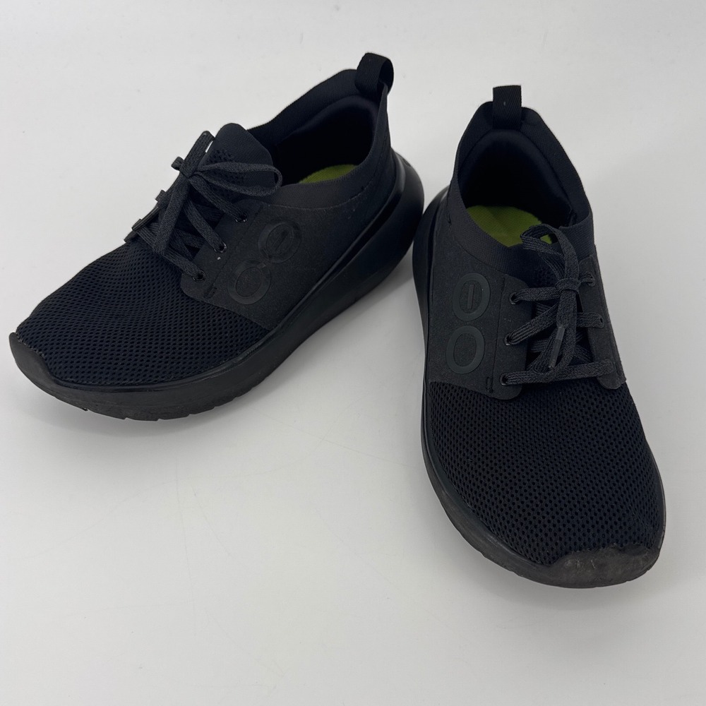 Oofos OOmy Stride Women Size 8 Black Recovery Sneakers OOfoam Mesh Shoes
